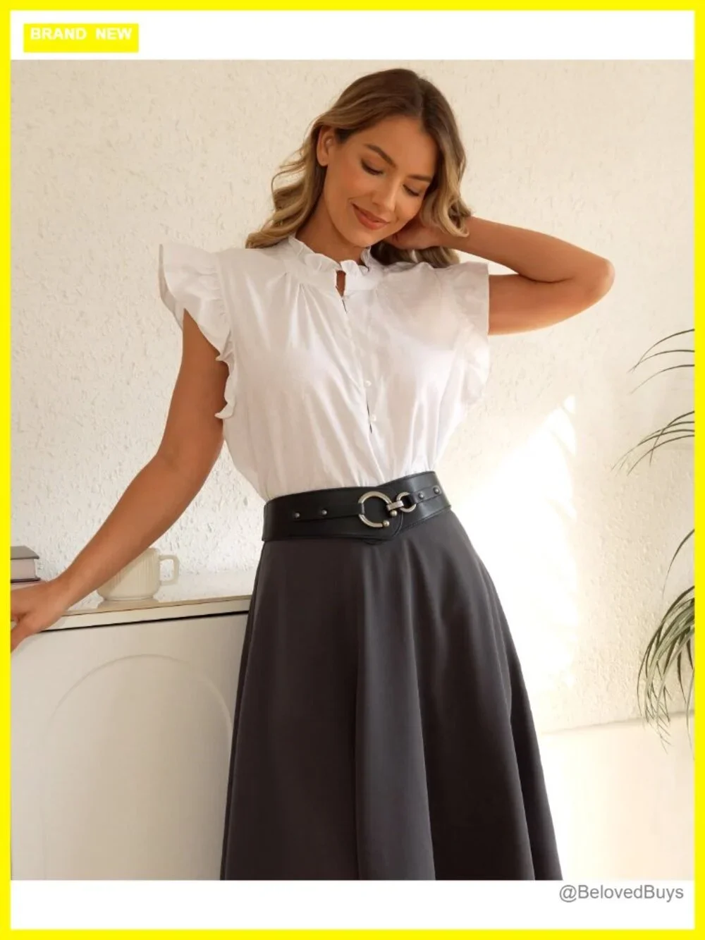 Faux Leather Cinch Belt with O-Ring Hook